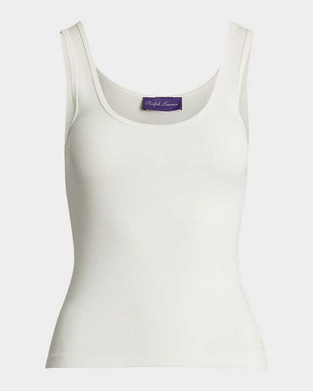 Ellis Rib-Knit Cotton Tank Top